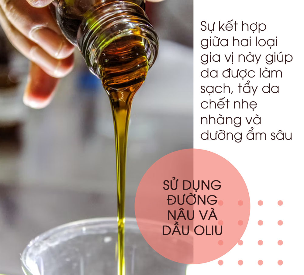 sử dụng đường nâu và oliu để trị thâm nách