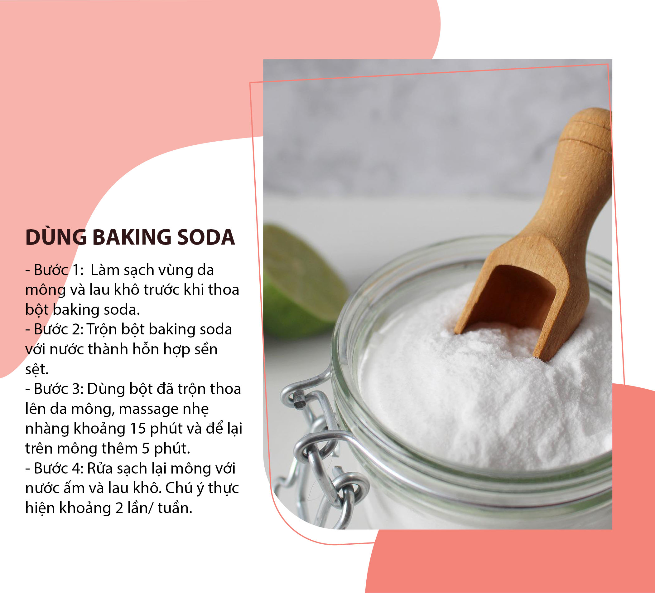 Dùng baking soda giúp mông hết thâm và sần sùi
